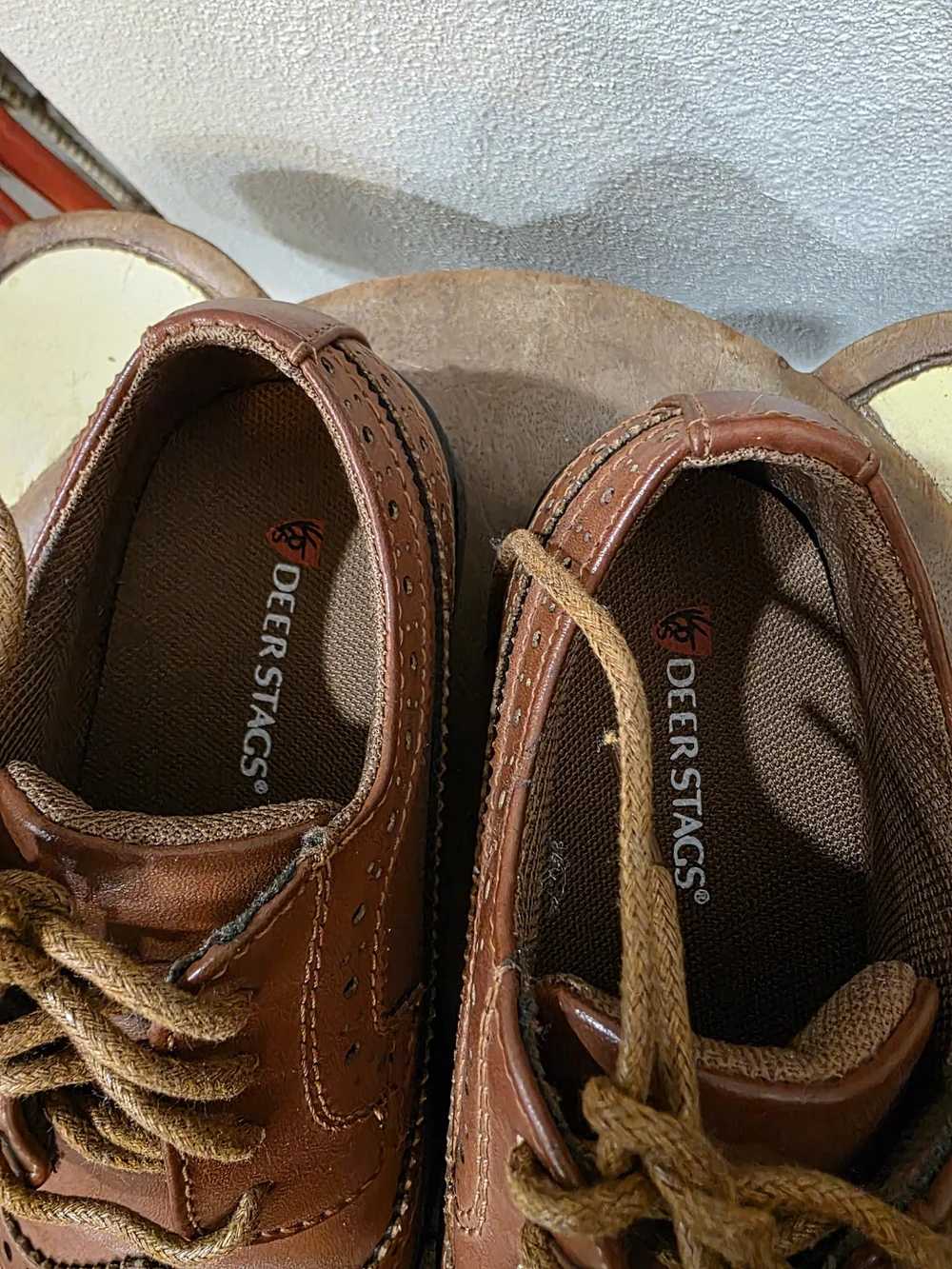 Deer Stags Boys Brown Wingtip Dress Shoes